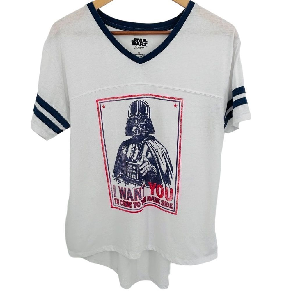 Star Wars Darth Vader Uncle Sam vneck tee shirt size xlarge red white and blue